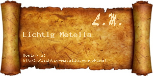 Lichtig Metella névjegykártya